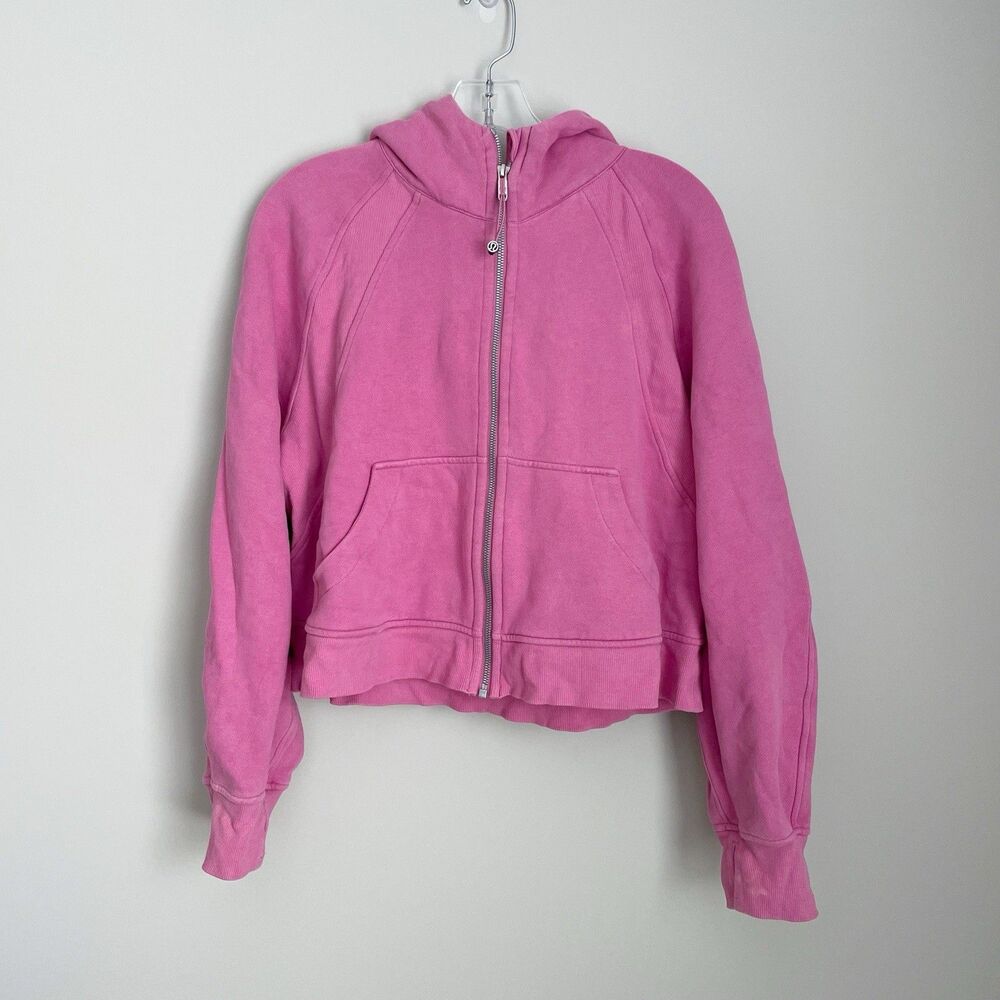 Lululemon Size M/L Scuba Hoodie Pullover Pink Sweatshirt Full Zip